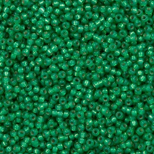 0646 - Dyed Dk Mint Green Silver Lined Alabaster