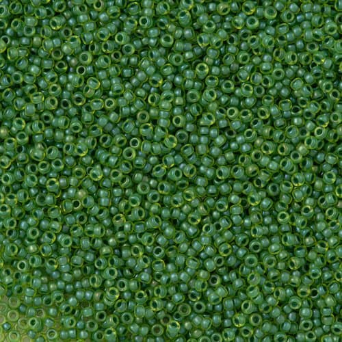 1926 - Semi Frosted Pea Green Lined Chartreuse